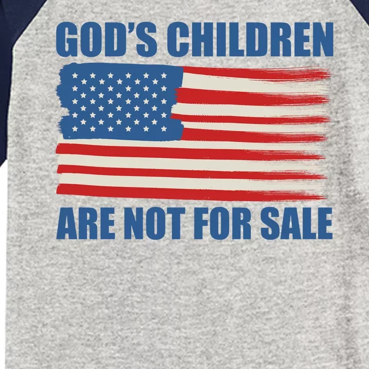 Gods Children Are Not For Sale USA Flag Kids Colorblock Raglan Jersey