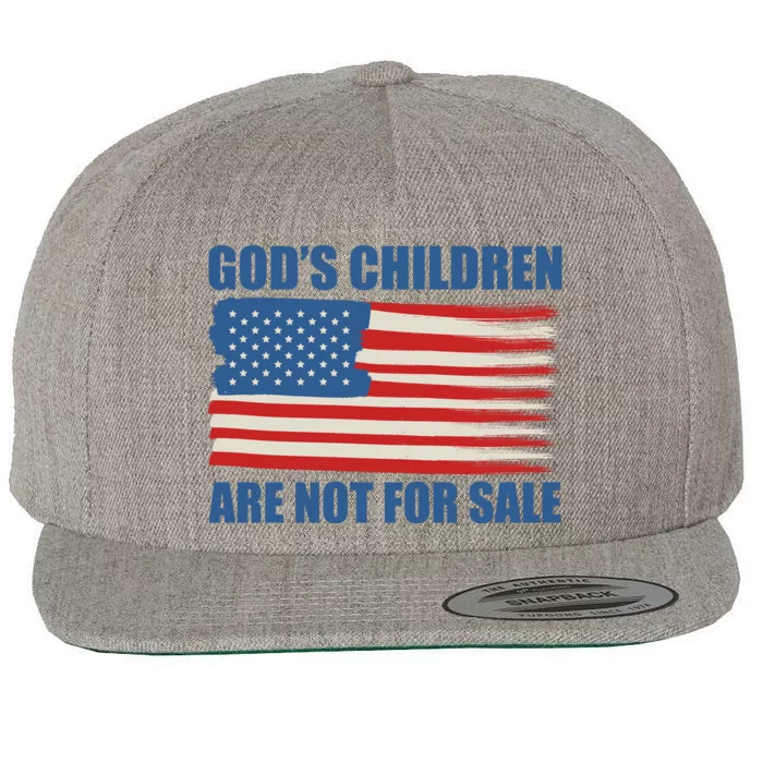 Gods Children Are Not For Sale USA Flag Wool Snapback Cap