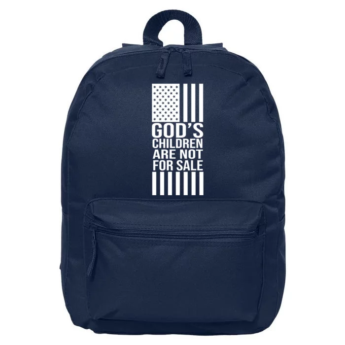 Gods Children Are Not For Sale American Flag 16 in Basic Backpack