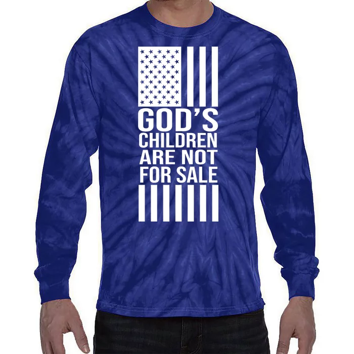 Gods Children Are Not For Sale American Flag Tie-Dye Long Sleeve Shirt