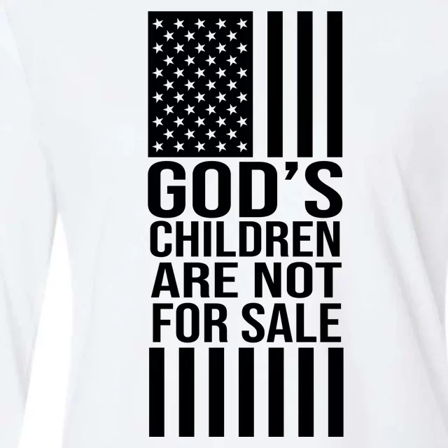 Gods Children Are Not For Sale American Flag Womens Cotton Relaxed Long Sleeve T-Shirt