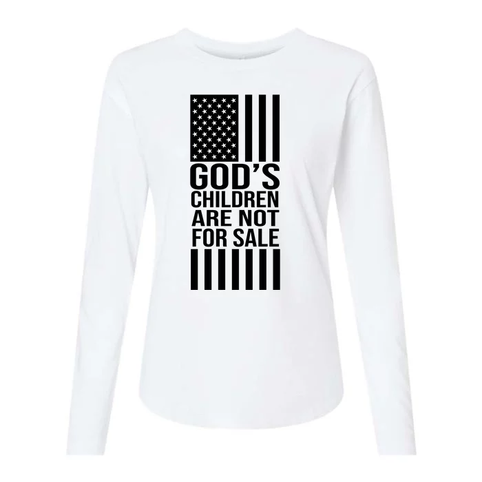 Gods Children Are Not For Sale American Flag Womens Cotton Relaxed Long Sleeve T-Shirt