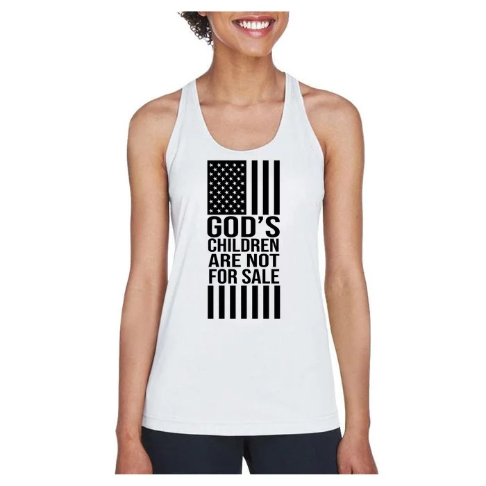 Gods Children Are Not For Sale American Flag Women's Racerback Tank