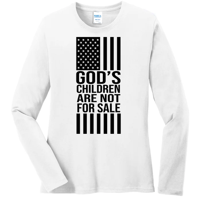 Gods Children Are Not For Sale American Flag Ladies Long Sleeve Shirt