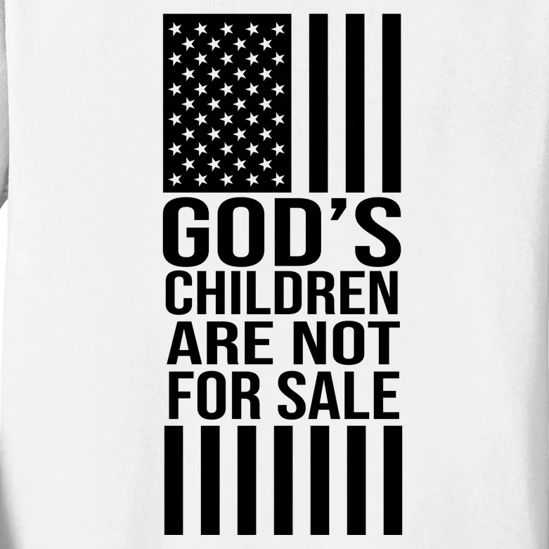 Gods Children Are Not For Sale American Flag Kids Long Sleeve Shirt