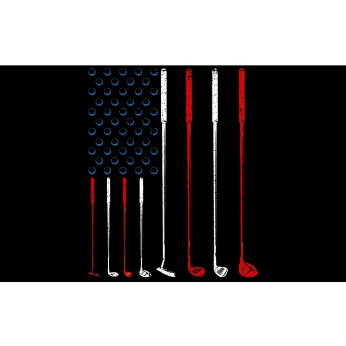 Golf Clubs American Flag Bumper Sticker