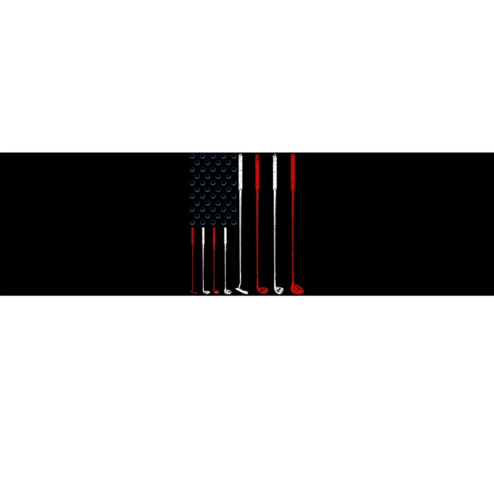 Golf Clubs American Flag Bumper Sticker