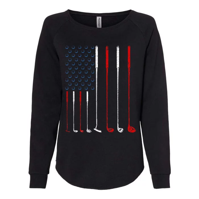 Golf Clubs American Flag Womens California Wash Sweatshirt