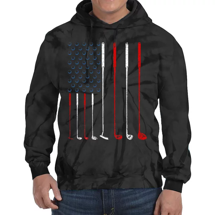 Golf Clubs American Flag Tie Dye Hoodie