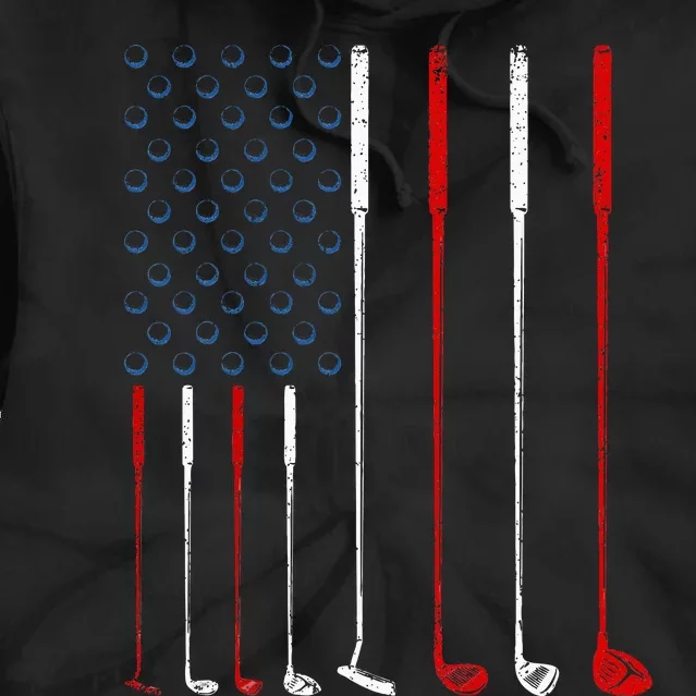 Golf Clubs American Flag Tie Dye Hoodie