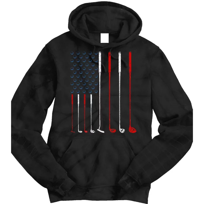 Golf Clubs American Flag Tie Dye Hoodie