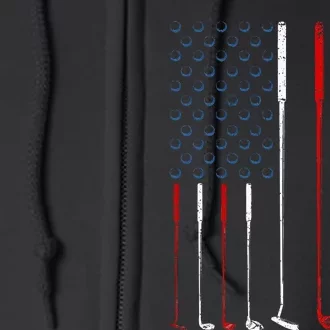 Golf Clubs American Flag Full Zip Hoodie