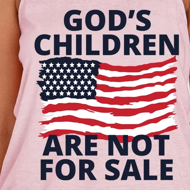 Gods Children Are Not For Sale Awareness Women's Knotted Racerback Tank