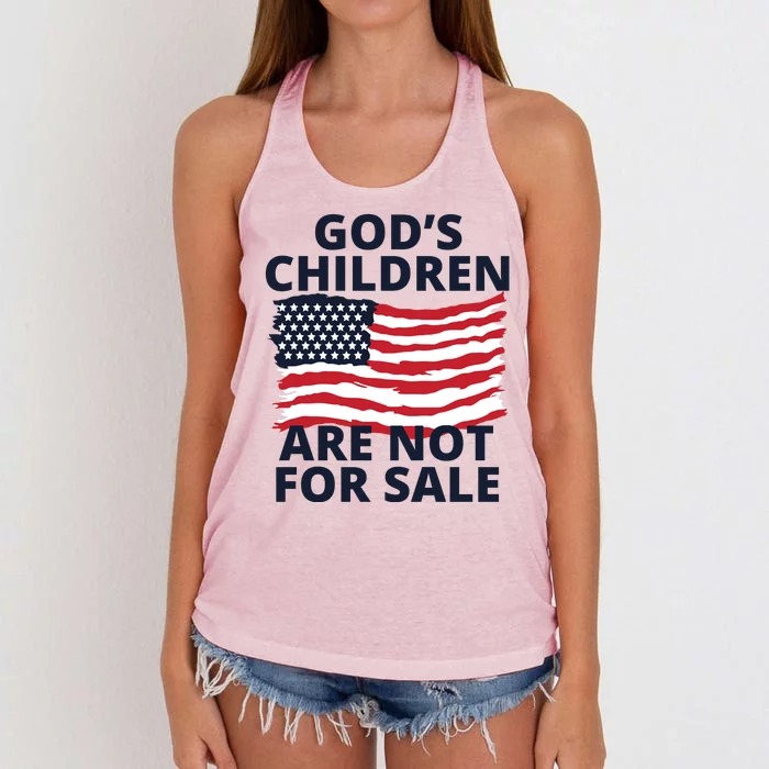 Gods Children Are Not For Sale Awareness Women's Knotted Racerback Tank