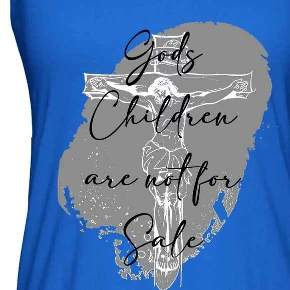 Gods Children Are Not For Sale Jesus Christ Christian Ladies Essential Flowy Tank