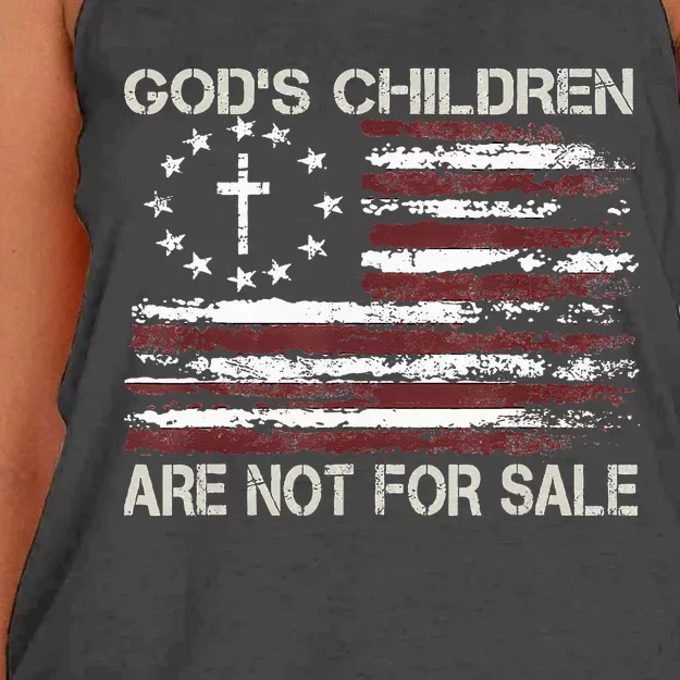 Gods Children Are Not For Sale Funny Quote God's Children Women's Knotted Racerback Tank