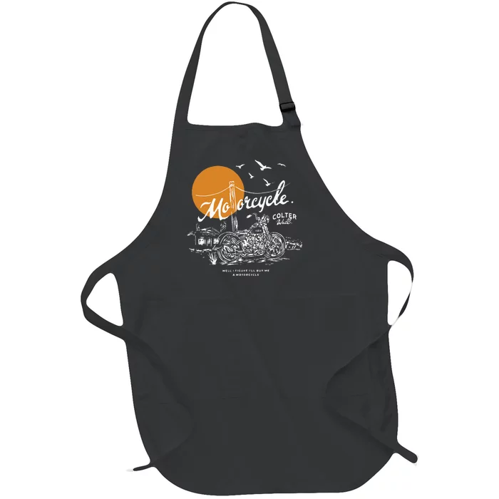 Graphic Colters Arts Wall Motorcycle Quote Music Singer Full-Length Apron With Pocket