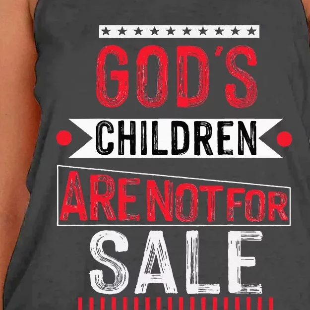 Gods Children Are Not For Sale Funny Women's Knotted Racerback Tank