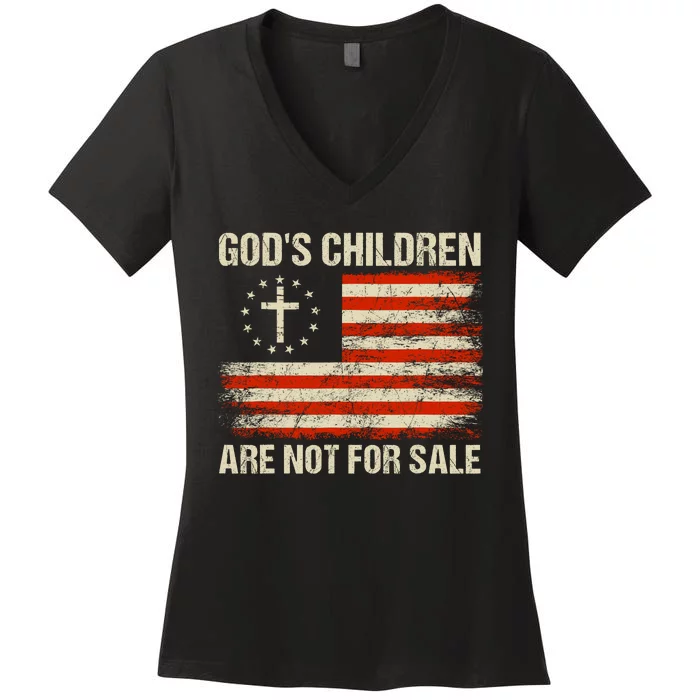 Gods Children Are Not For Sale Quote Gods Children Women's V-Neck T-Shirt