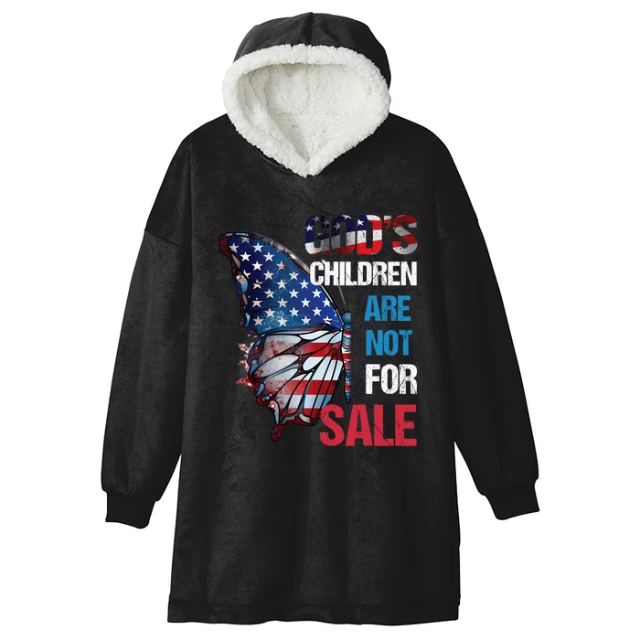 Gods Children Are Not For Sale Funny Political America Flag Hooded Wearable Blanket