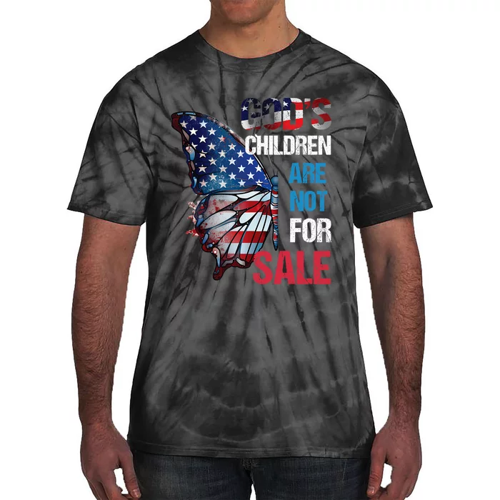 Gods Children Are Not For Sale Funny Political America Flag Tie-Dye T-Shirt