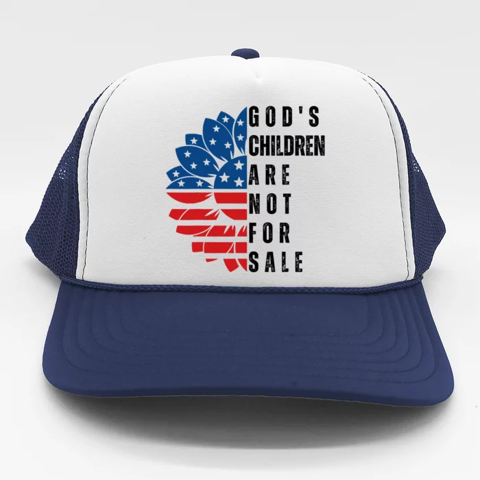 Gods Children Are Not For Sale Funny Sunflower Trucker Hat