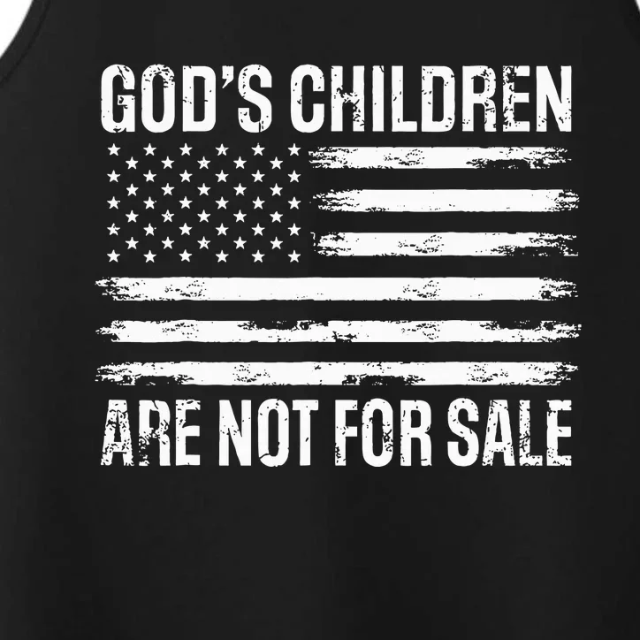 Gods Children Are Not For Sale Funny American Flag Quote Performance Tank