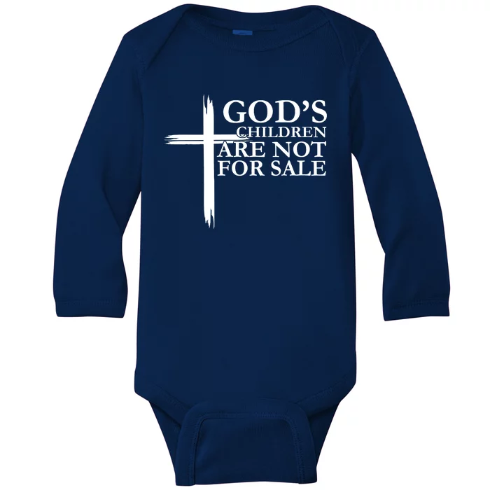 Gods Children Are Not For Sale Cross Baby Long Sleeve Bodysuit