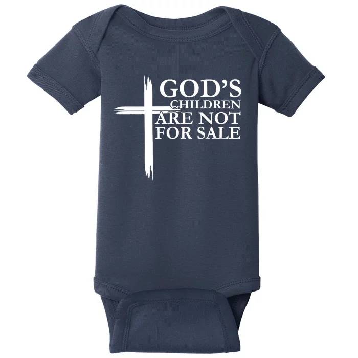 Gods Children Are Not For Sale Cross Baby Bodysuit