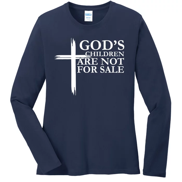 Gods Children Are Not For Sale Cross Ladies Long Sleeve Shirt