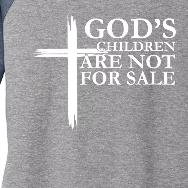 Gods Children Are Not For Sale Cross Women's Tri-Blend 3/4-Sleeve Raglan Shirt