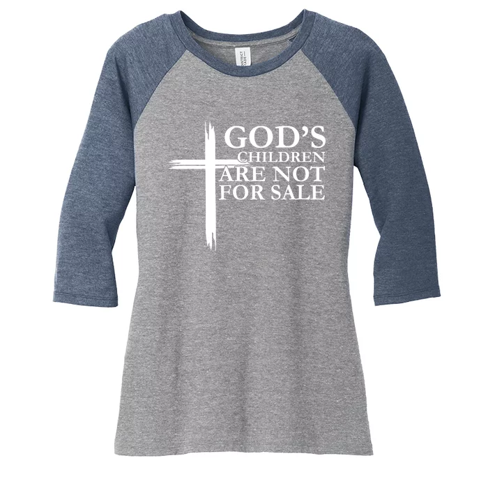 Gods Children Are Not For Sale Cross Women's Tri-Blend 3/4-Sleeve Raglan Shirt