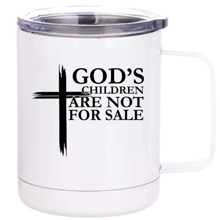 Gods Children Are Not For Sale Cross Front & Back 12oz Stainless Steel Tumbler Cup