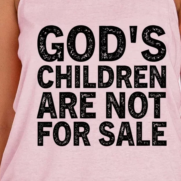 Gods Children Are Not For Sale Funny Quote Women's Knotted Racerback Tank