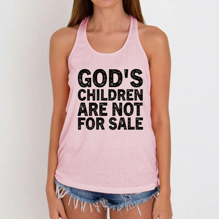 Gods Children Are Not For Sale Funny Quote Women's Knotted Racerback Tank