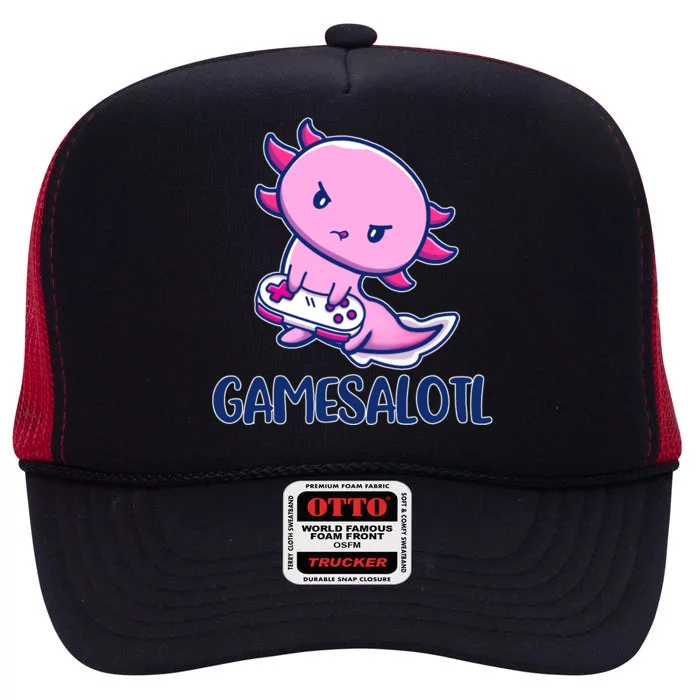 GAMESALOTL Cute Axolotl High Crown Mesh Trucker Hat