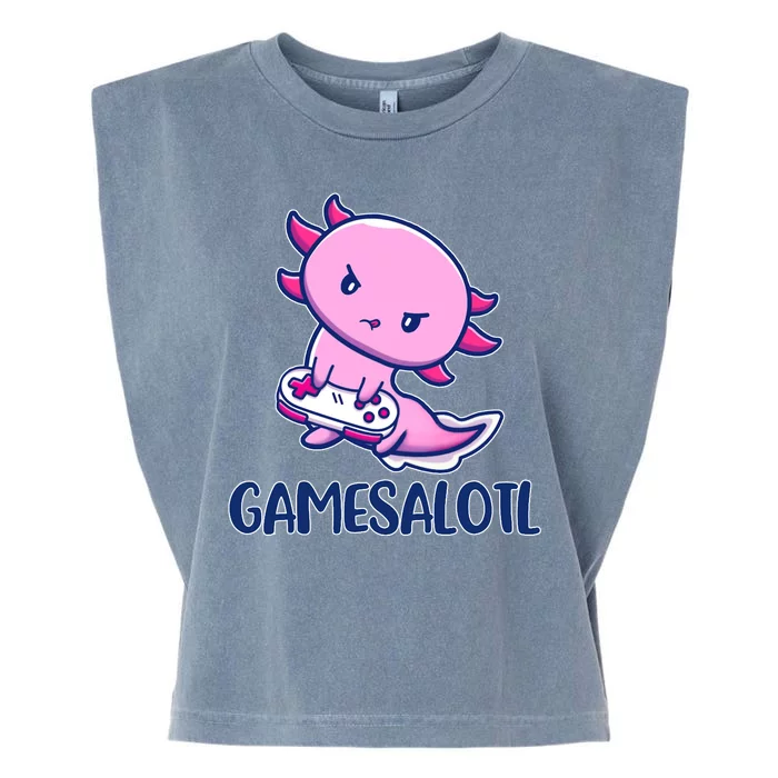 GAMESALOTL Cute Axolotl Garment-Dyed Women's Muscle Tee