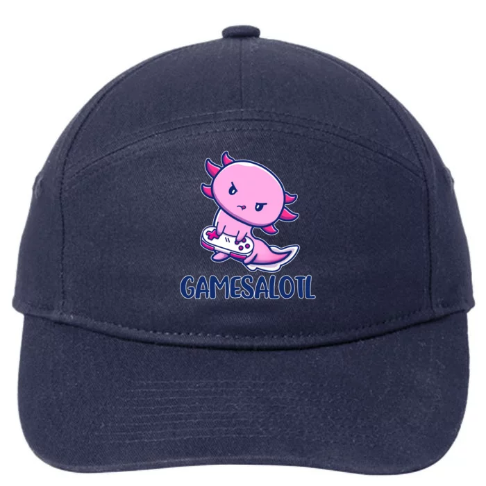 GAMESALOTL Cute Axolotl 7-Panel Snapback Hat