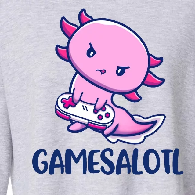 GAMESALOTL Cute Axolotl Cropped Pullover Crew