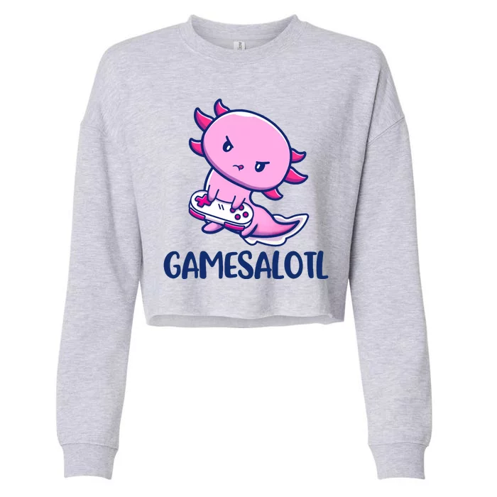 GAMESALOTL Cute Axolotl Cropped Pullover Crew