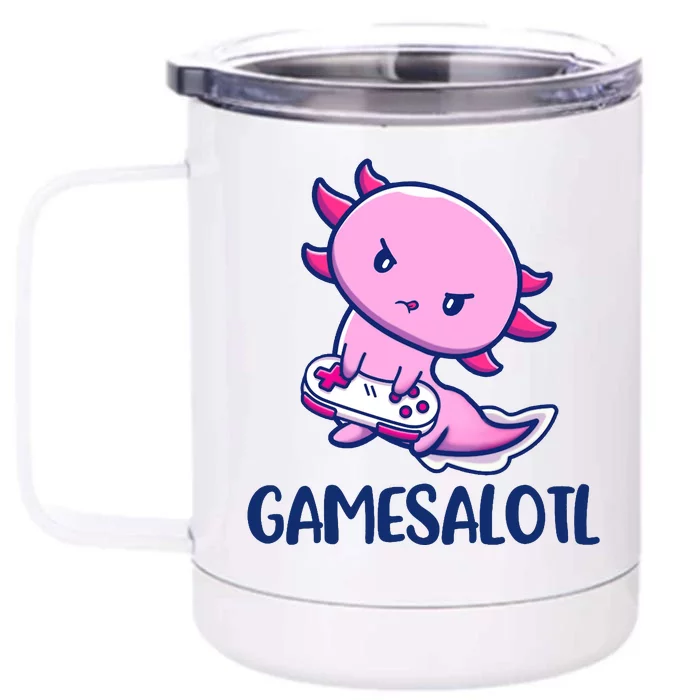 GAMESALOTL Cute Axolotl Front & Back 12oz Stainless Steel Tumbler Cup