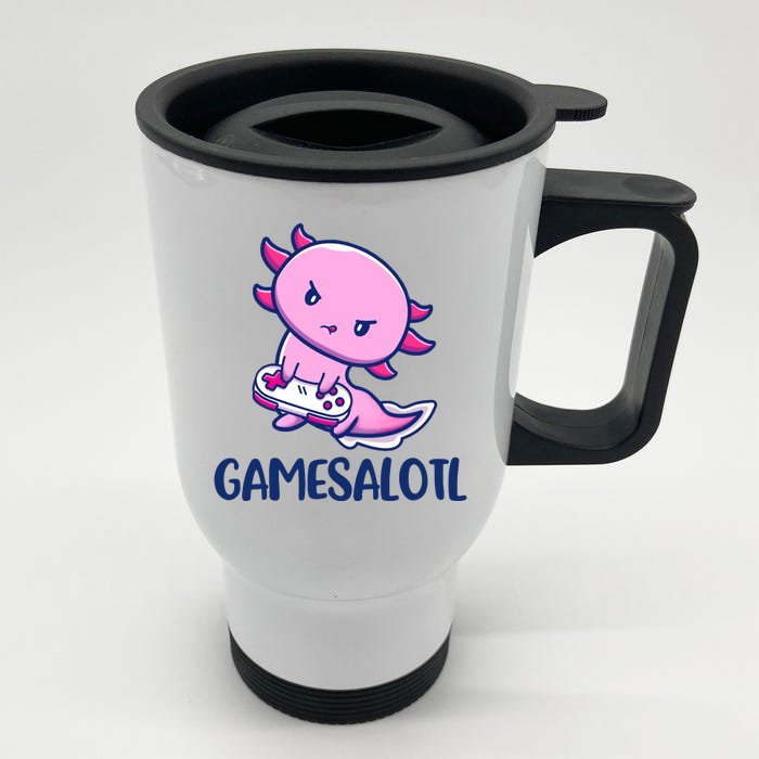 GAMESALOTL Cute Axolotl Front & Back Stainless Steel Travel Mug