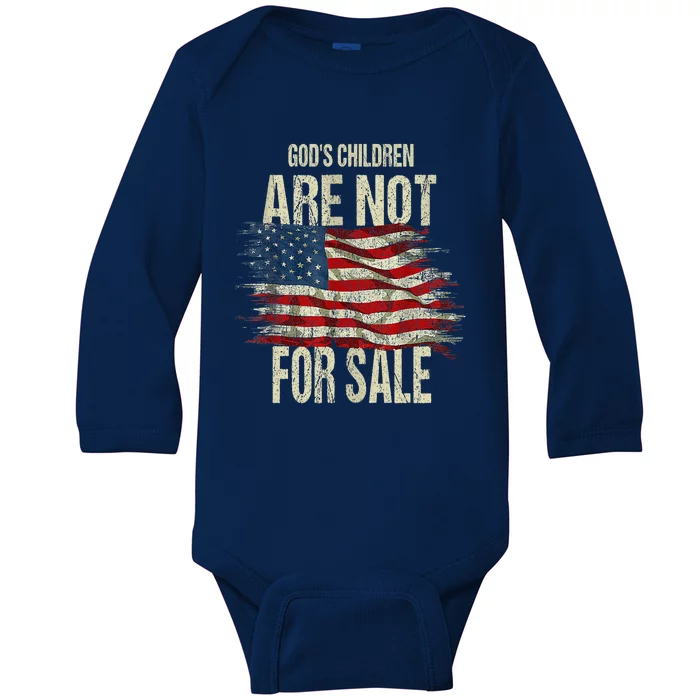 Gods Children Are Not For Sale Funny Vintage Gods Children Baby Long Sleeve Bodysuit