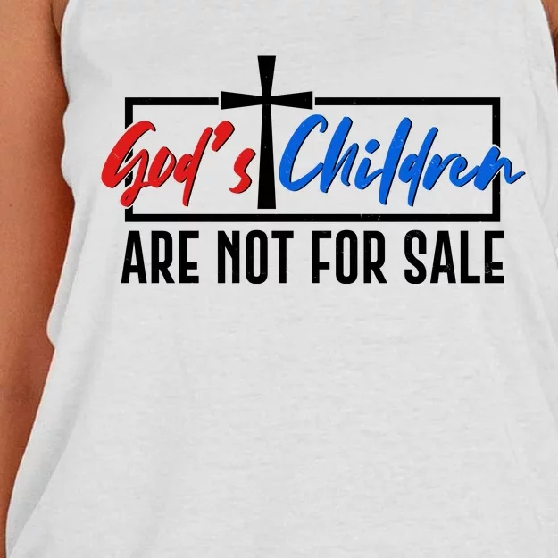 Gods Childrens Are Not For Sale Women's Knotted Racerback Tank