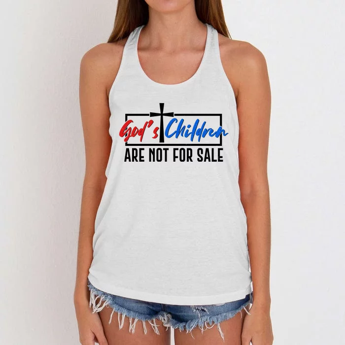 Gods Childrens Are Not For Sale Women's Knotted Racerback Tank