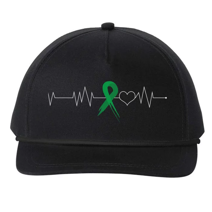 Gallbladder Cancer Awareness Heartbeat Find A Cure Gift Snapback Five-Panel Rope Hat