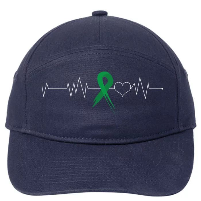 Gallbladder Cancer Awareness Heartbeat Find A Cure Gift 7-Panel Snapback Hat