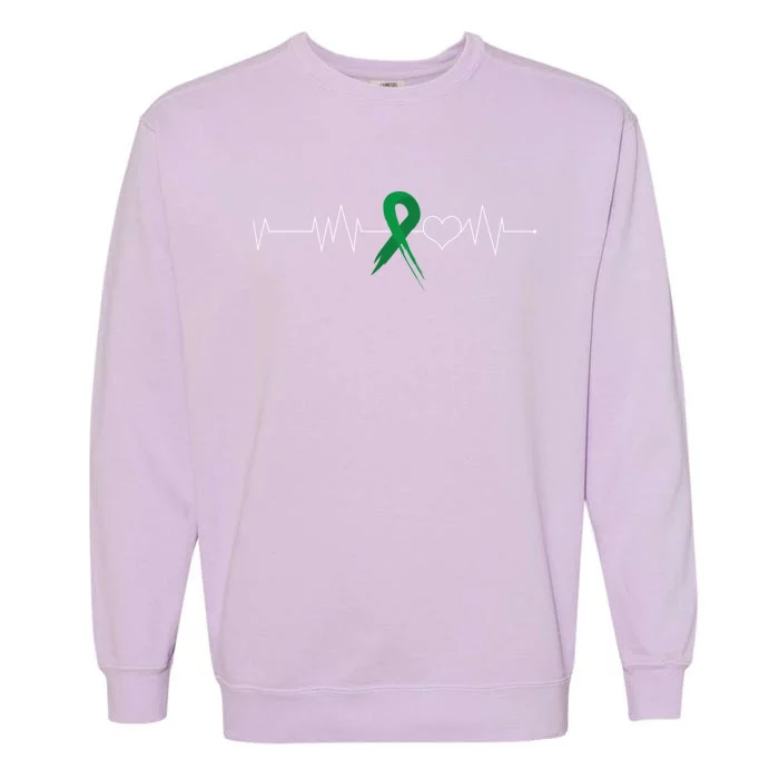 Gallbladder Cancer Awareness Heartbeat Find A Cure Gift Garment-Dyed Sweatshirt