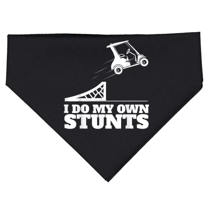 Golf Cart Accident I Do My Own Stunts Fun USA-Made Doggie Bandana