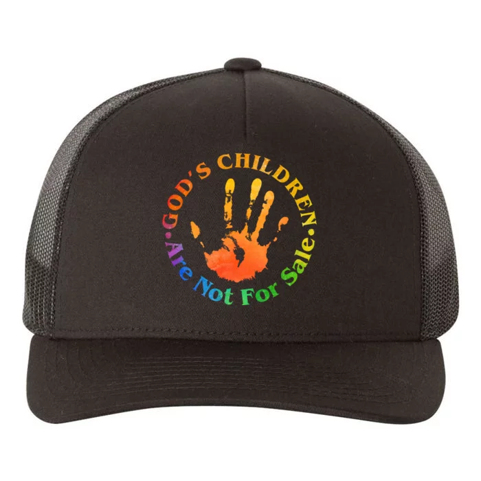 Gods Children Are Not For Sale Colorful Hand Print Yupoong Adult 5-Panel Trucker Hat